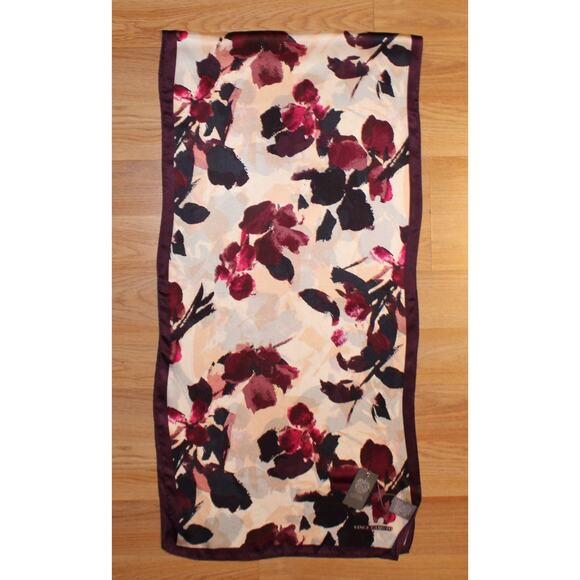 Vince Camuto 100% Silk 72" x 18" Fancy Floral Oblong Scarf #VC2494 - Picture 2 of 2
